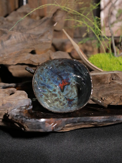 Black Sand Clay Twin-Handled Cup · Bronze Relic No.007