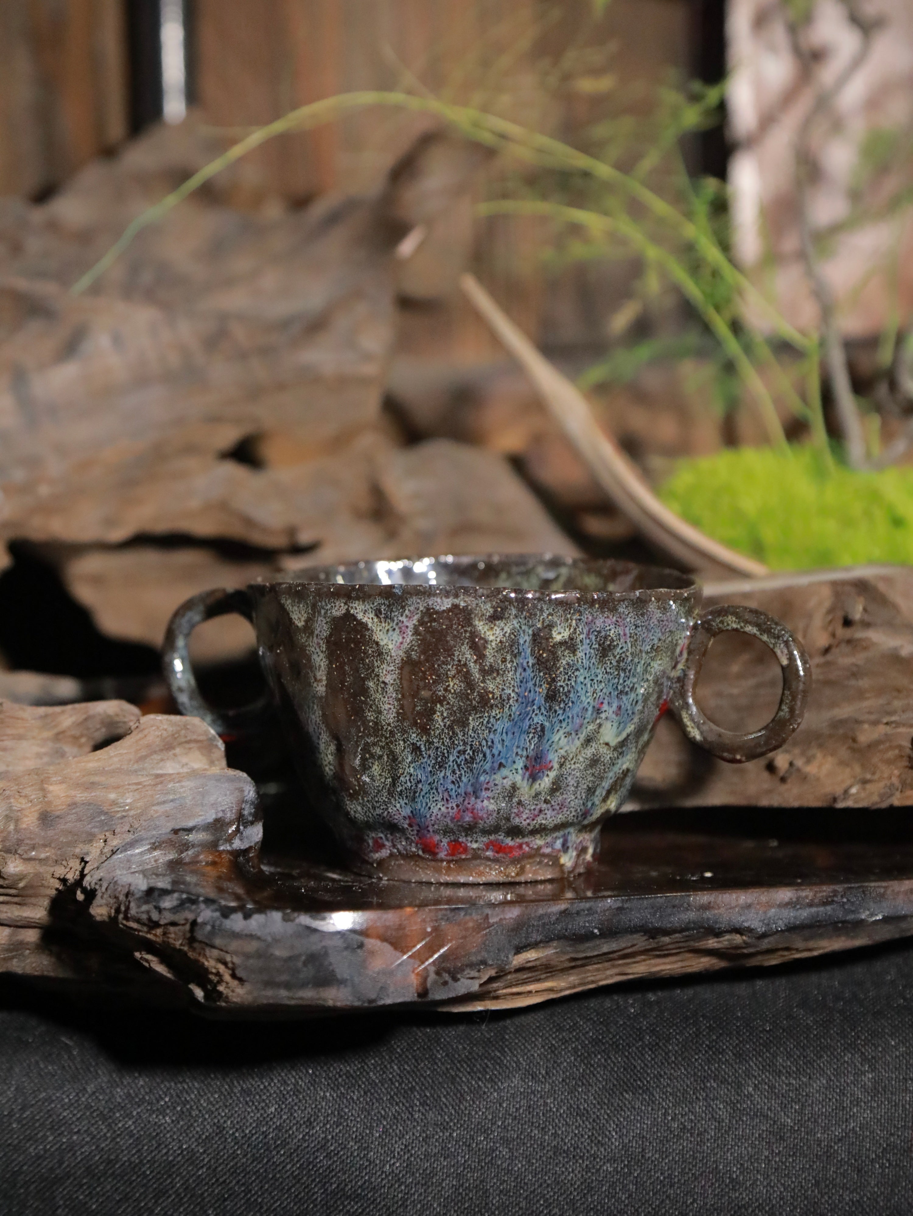 Black Sand Clay Twin-Handled Cup · Bronze Relic No.007